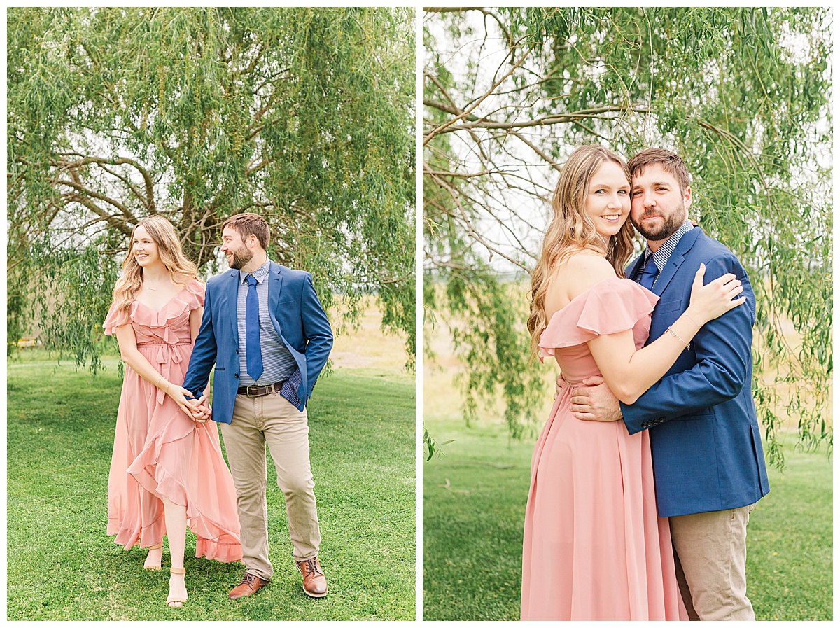 couple under willow tree